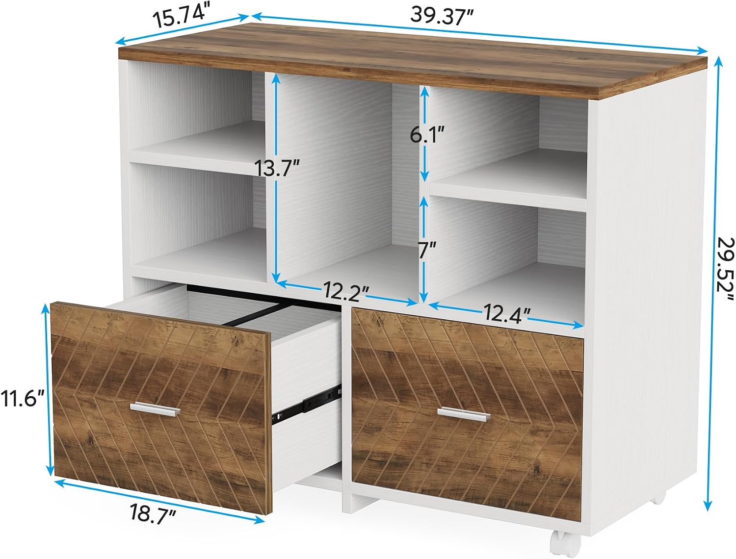 2-Drawer Wood File Cabinet, Mo - Printer Stand ulasan dan harga
