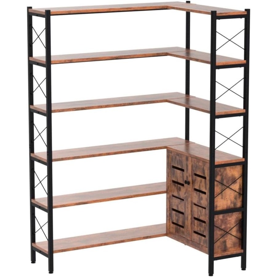 6-Shelf Corner Bookshelf for L - Bookshelf ulasan dan harga
