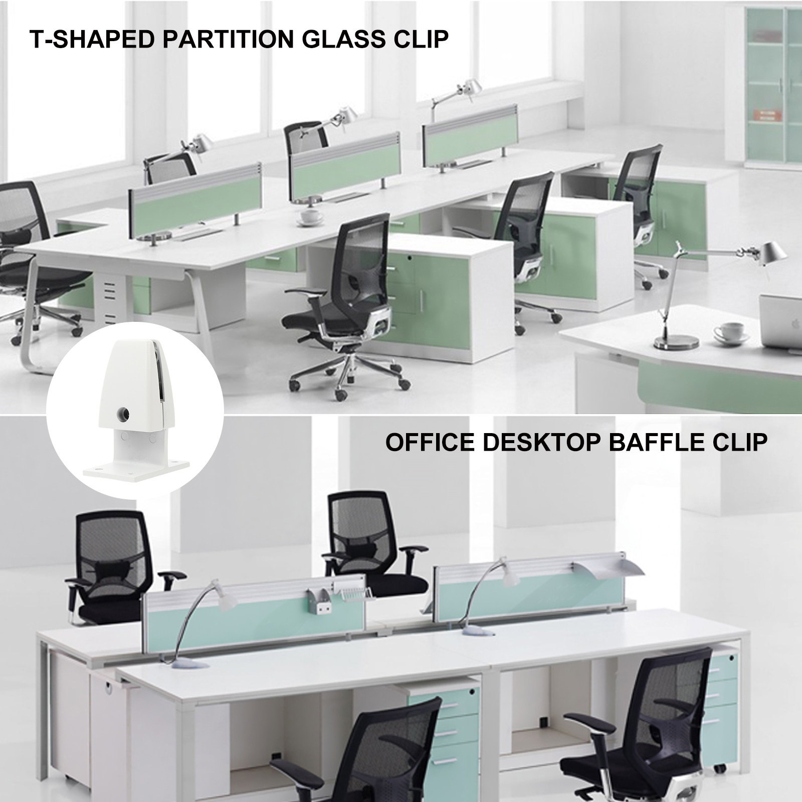 2Pcs Desk Divider Clamps Glass - Partition Screen Divider ulasan dan harga
