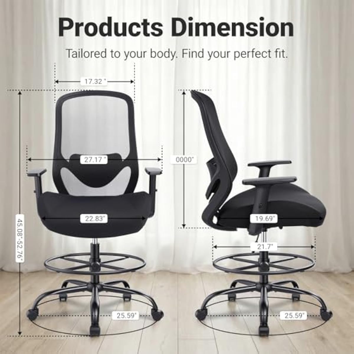 Ergonomic Tall Drafting Chair  - Standing Desk ulasan dan harga