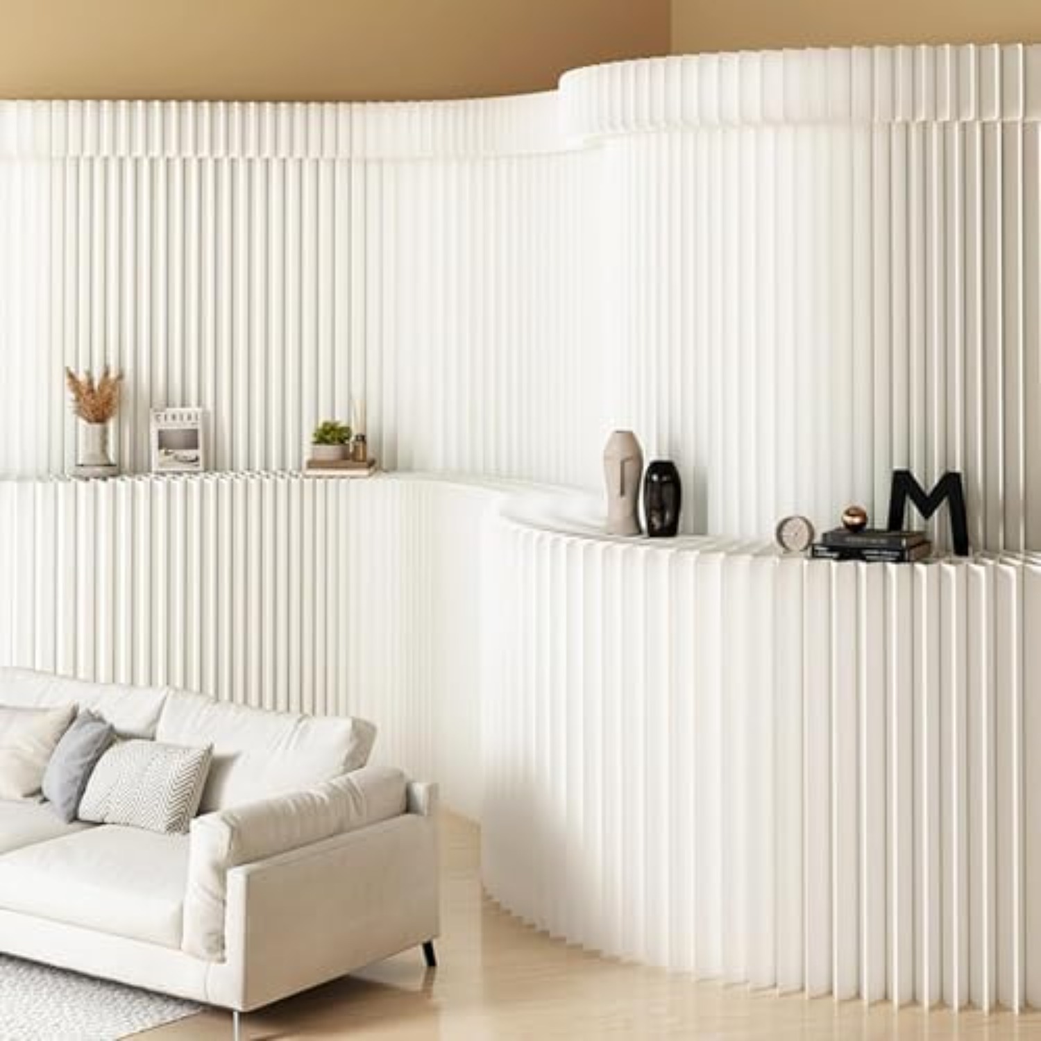 Paper Room Divider with Shelve - Partition Screen Divider ulasan dan harga