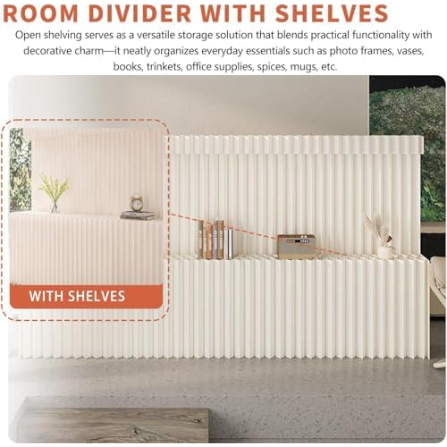 Paper Room Divider with Shelve - Partition Screen Divider ulasan dan harga