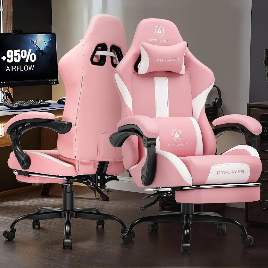 Gaming Chair with Foot Rest Po - Office Chair Cushion ulasan dan harga