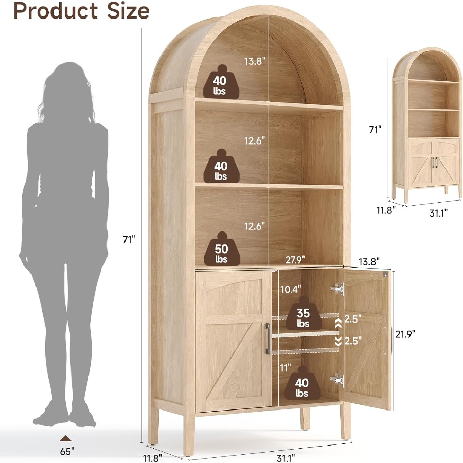 71 Arched Display Bookshelf fo - Bookshelf ulasan dan harga