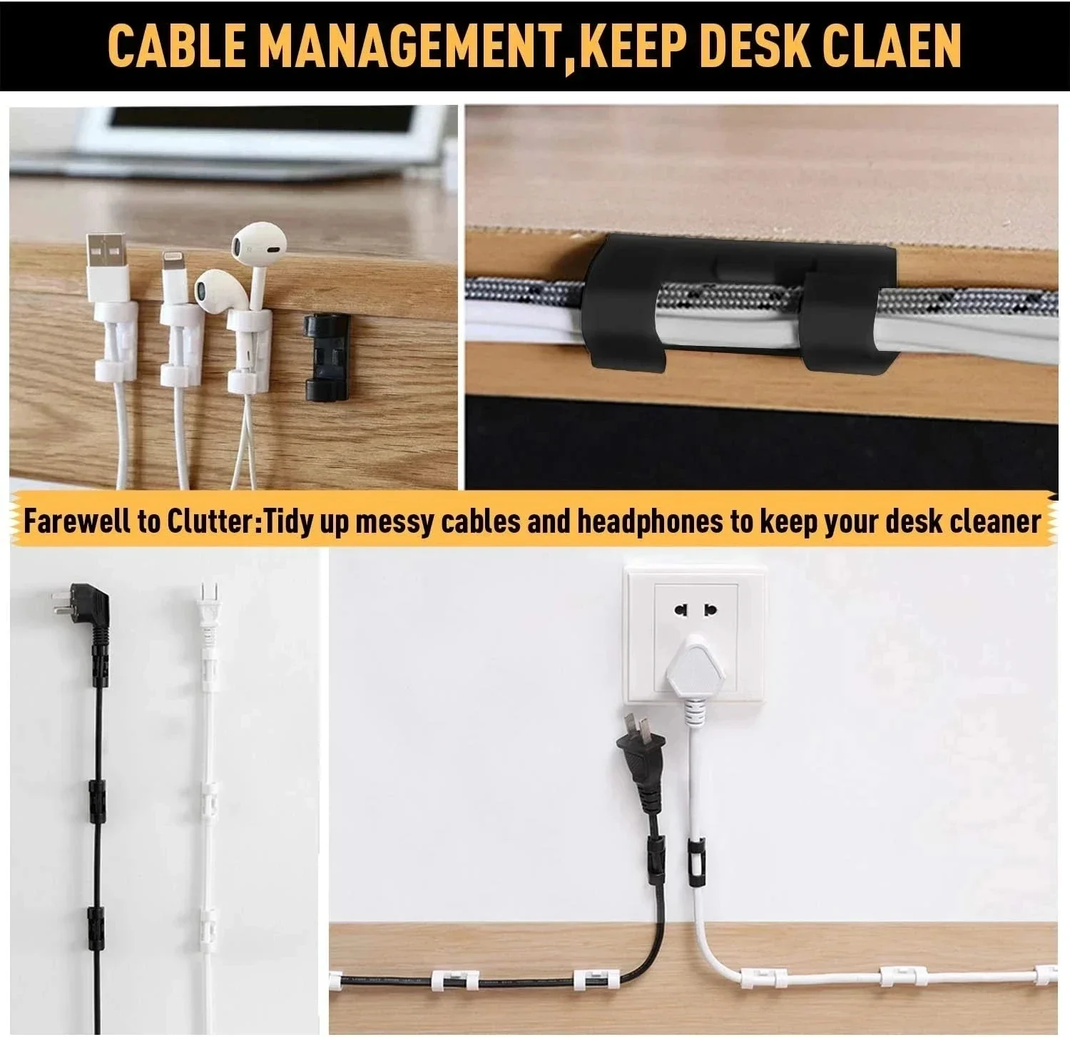Cable Clips Organizer Drop Wir - Desk Organizer ulasan dan harga